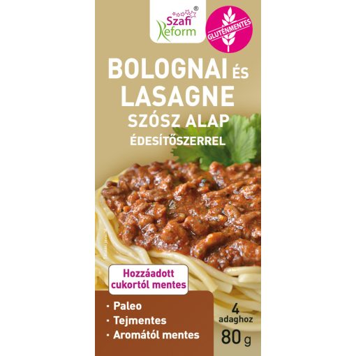 Szafi Reform bolognai és lasagne szósz alap édesítőszerrel (80g)
