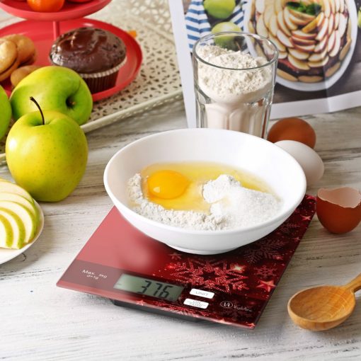 Konyhai mérleg - karácsonyi, piros