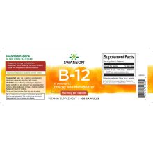 Swanson B12 vitamin 500mcg 100 kapszula Kobalamin