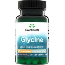 Swanson Glicin 500mg 60 kapszula AjiPure gyógyszer minőségű glicin
