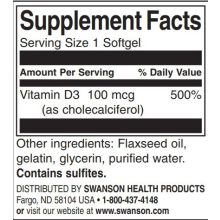 Swanson D3 vitamin 4000NE 90db lágyzselatin kapszula