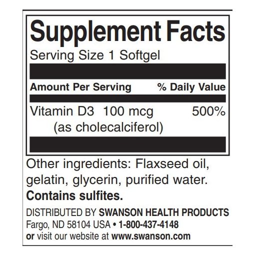 Swanson D3 vitamin 4000NE 90db lágyzselatin kapszula