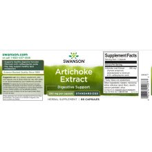 Swanson Artichoke Extract 250mg 60 kapsz (Standardizált articsóka kivonat)