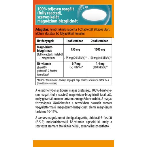 BioCo Magnézium-biszglicinát + B6 vitamin 90db tabletta