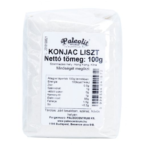 Paleolit Konjac liszt 100g 120-200 mesh glükomannán tartalom min 90%