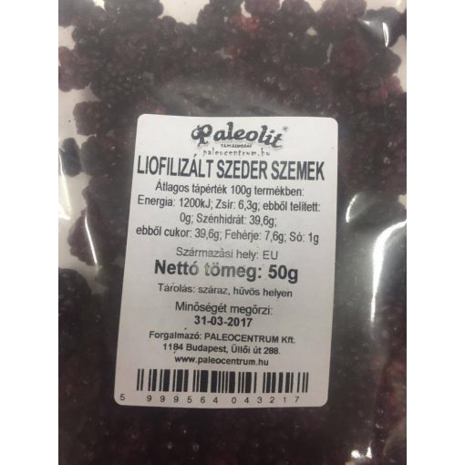 Paleolit Liofilizált szeder szemek 50g Blackberries freeze-dried
