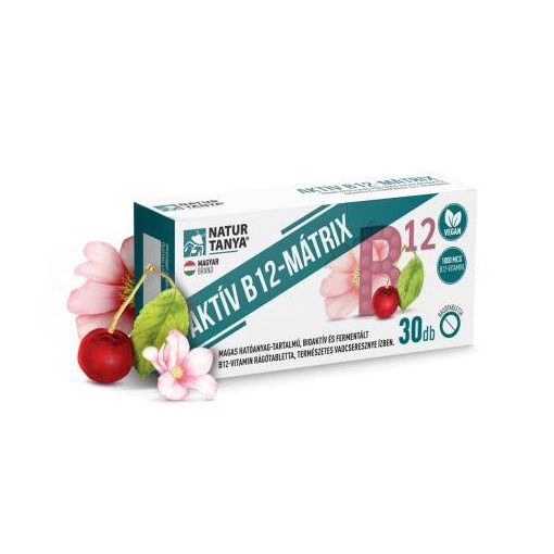 Natur Tanya® Aktív B12-Mátrix 1000mcg 30 db rágótabletta, vadcseresznye ízű