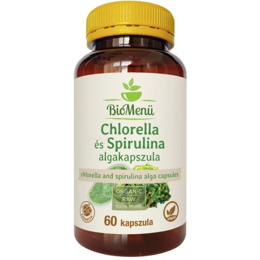 BIO Chlorella és spirulina alga kapszula 60db BioMenü