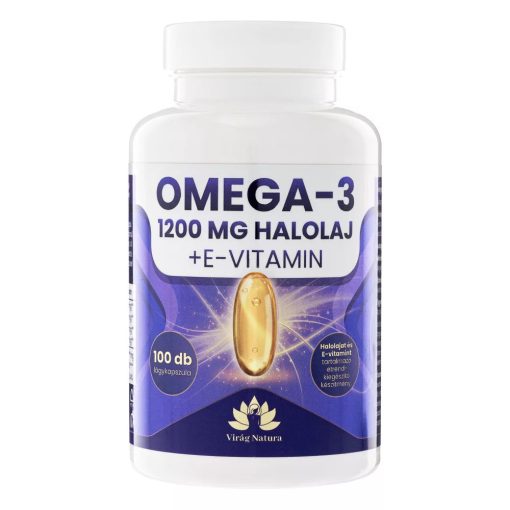 VN Omega-3 halolaj 1200mg + E-vitamin 100db lágykapszula