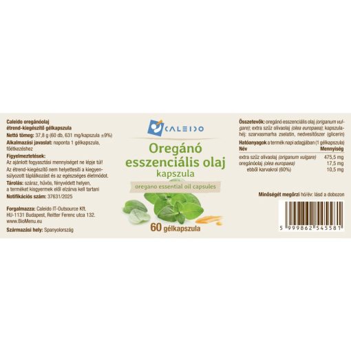 Caleido Oregánó esszenciális olaj gélkapszula 60db