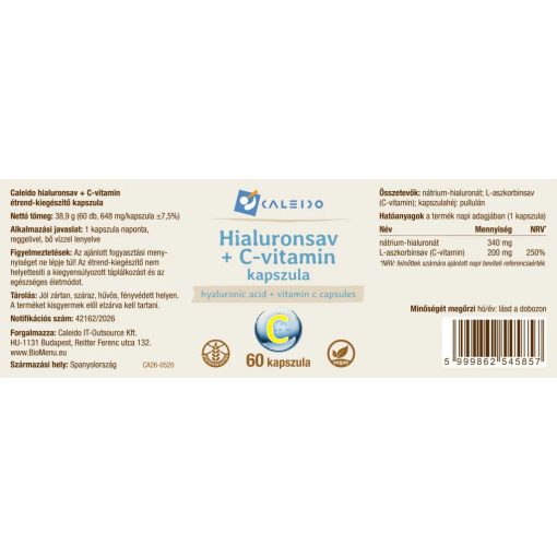 Caleido Hialuronsav + C-vitamin kapszula 60db