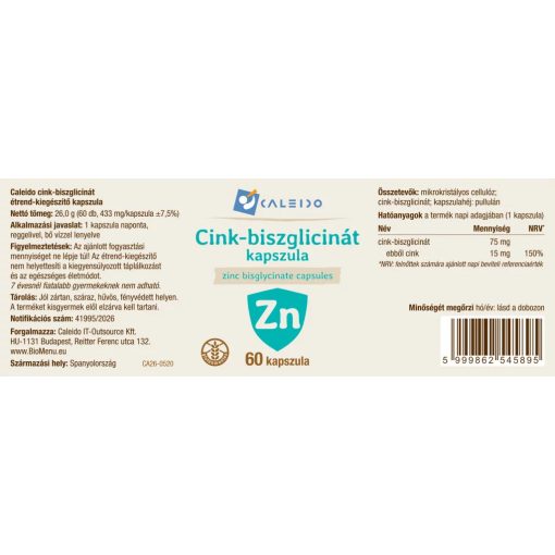 Caleido Cink biszglicinát kapszula 60db