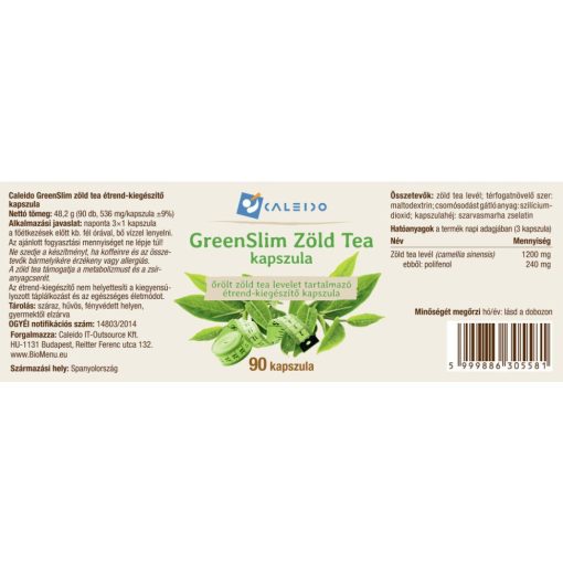 Caleido GreenSlim zöld tea kapszula 90db