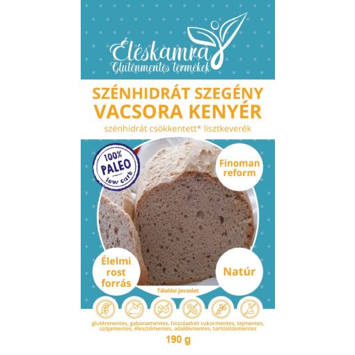 Éléskamra Szénhidrát szegény vacsora kenyér lisztkeverék 190g (Paleo)