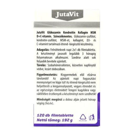 JutaVit Glükozamin-Kondroitin-Kollagén- MSM + D + C-vitamin 120db filmtabletta