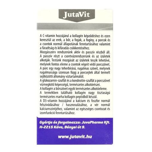 JutaVit Glükozamin-Kondroitin-Kollagén- MSM + D + C-vitamin 120db filmtabletta