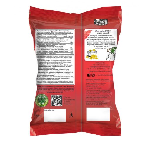 SAMAI Plantain chips csípős chilli 75g főzőbanán