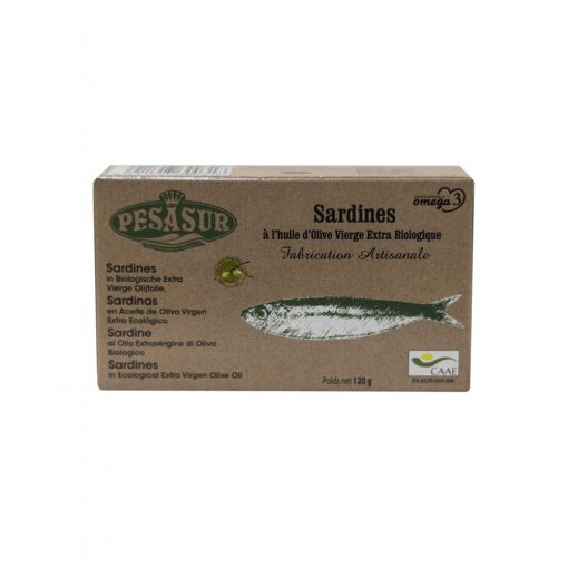 BIO Pesasur Szardínia filé extra szűz olívaolajban 120g konzervdobozos