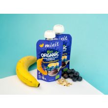 Mixit BIO gyümölcspüré 110g - Banán és áfonya bébiétel