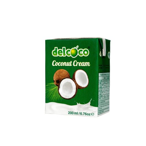Delcoco Kókusztejszín (kókuszkrém) 200ml 24% kókuszolaj tartalommal