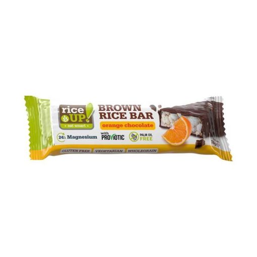 RiceUp! Puffasztott barna rizsszelet narancsos ízű feketecsokoládéval (18g)