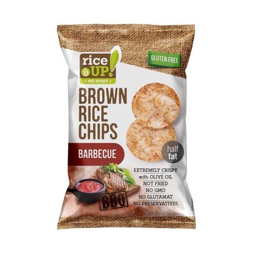 RiceUp! Teljes kiőrlésű barna rizs chips barbecue ízesítéssel (60g)