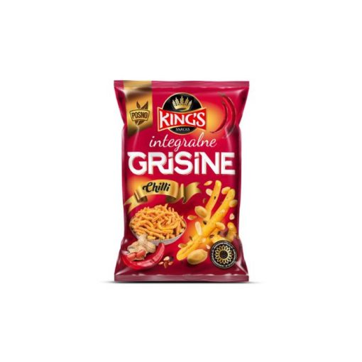KING'S földimogyorós grisine teljeskiőrlésű chilis (70g)