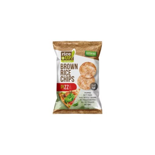 RiceUp! Teljes kiőrlésű barna rizs chips pizza ízű (60g)