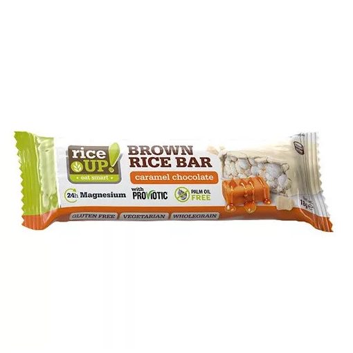 RiceUp! Puffasztott barna rizsszelet fehércsokis karamellás (18g)