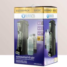 SodaCo B100B Basic otthoni szódagép, fekete +2db szénsavasító flakonnal