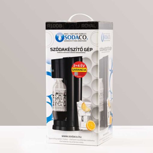 SodaCo R100B Royal otthoni szódagép, fekete színben